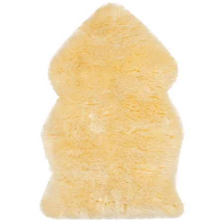 Flowers First 2 x 3 ft. Sheep Skin Natural Sheep Skin Made within Acid Dying Rug, Champagne - Accent FL1889509